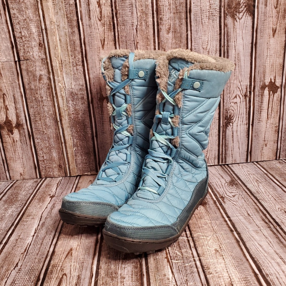 Youth Columbia Minx Mid III Blue Snow Boots Waterproof Insulated Winter Size 5